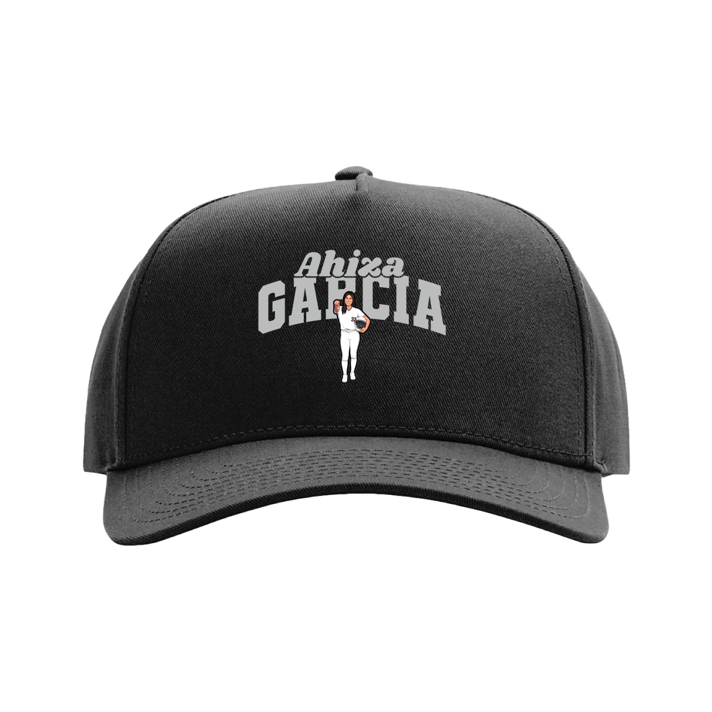 Full Fabric Five-Panel Champ Cap — Signature Arch in Black