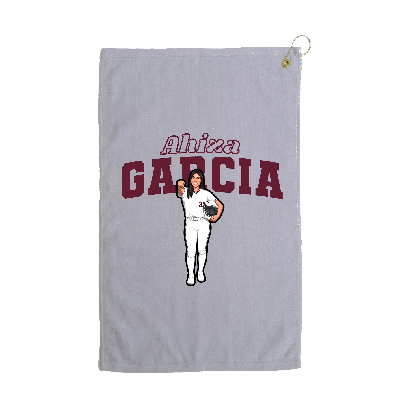 Golf Towel — Name Arch in Grey