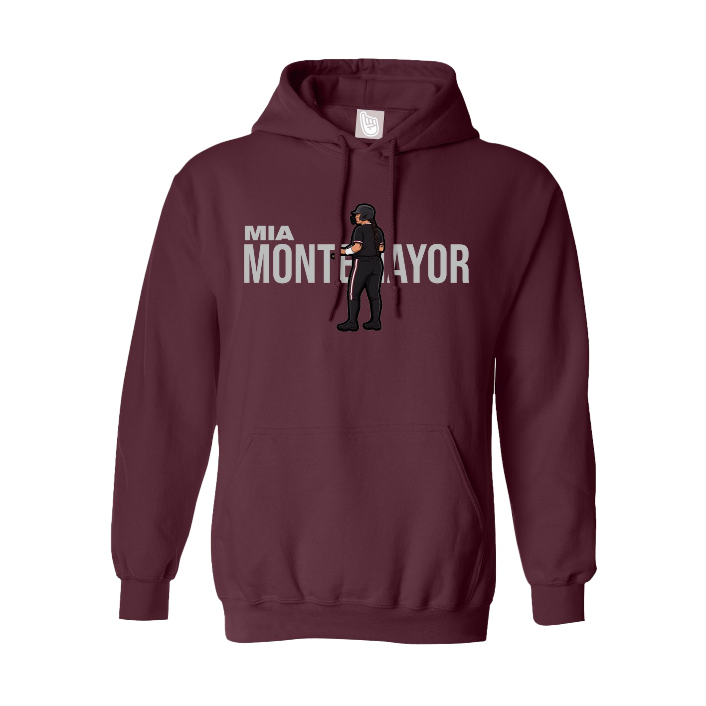Youth Hoodie — Player Name in Maroon