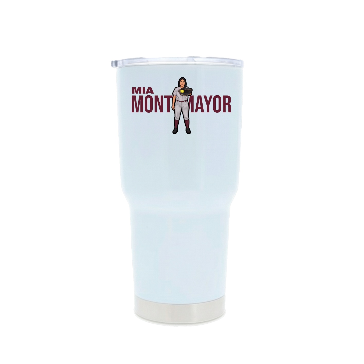 30oz Stainless Steel Tumbler — Player Name in White