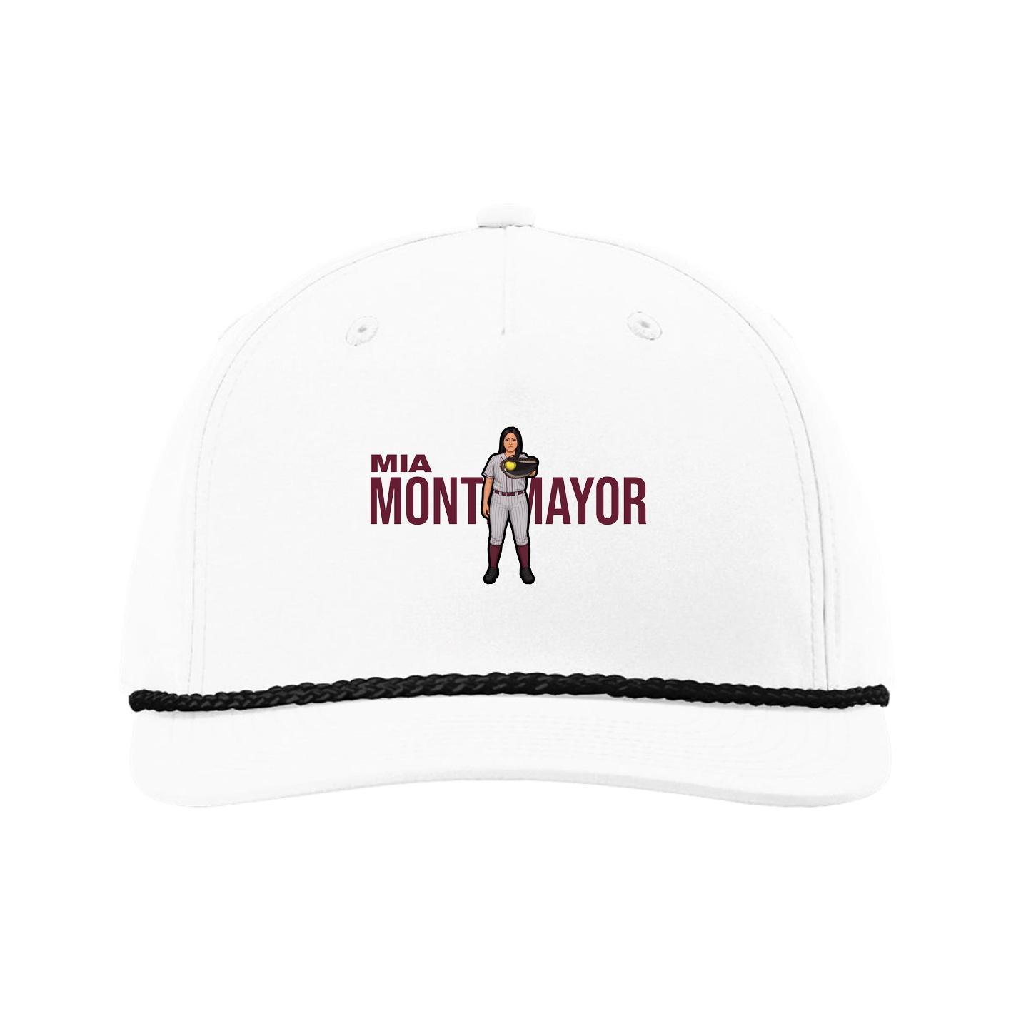 Five-Panel Classic Rope Cap — Player Name in White