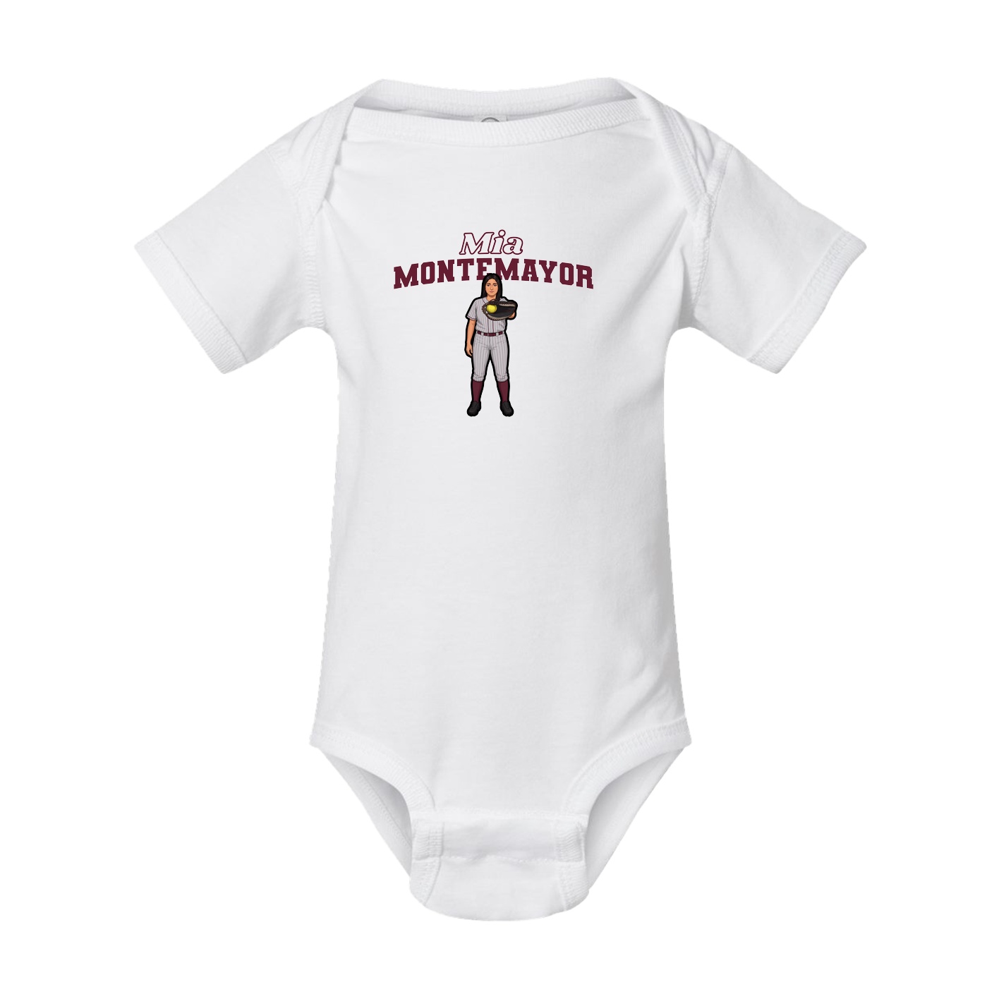Baby Onesie — Name Arch in White