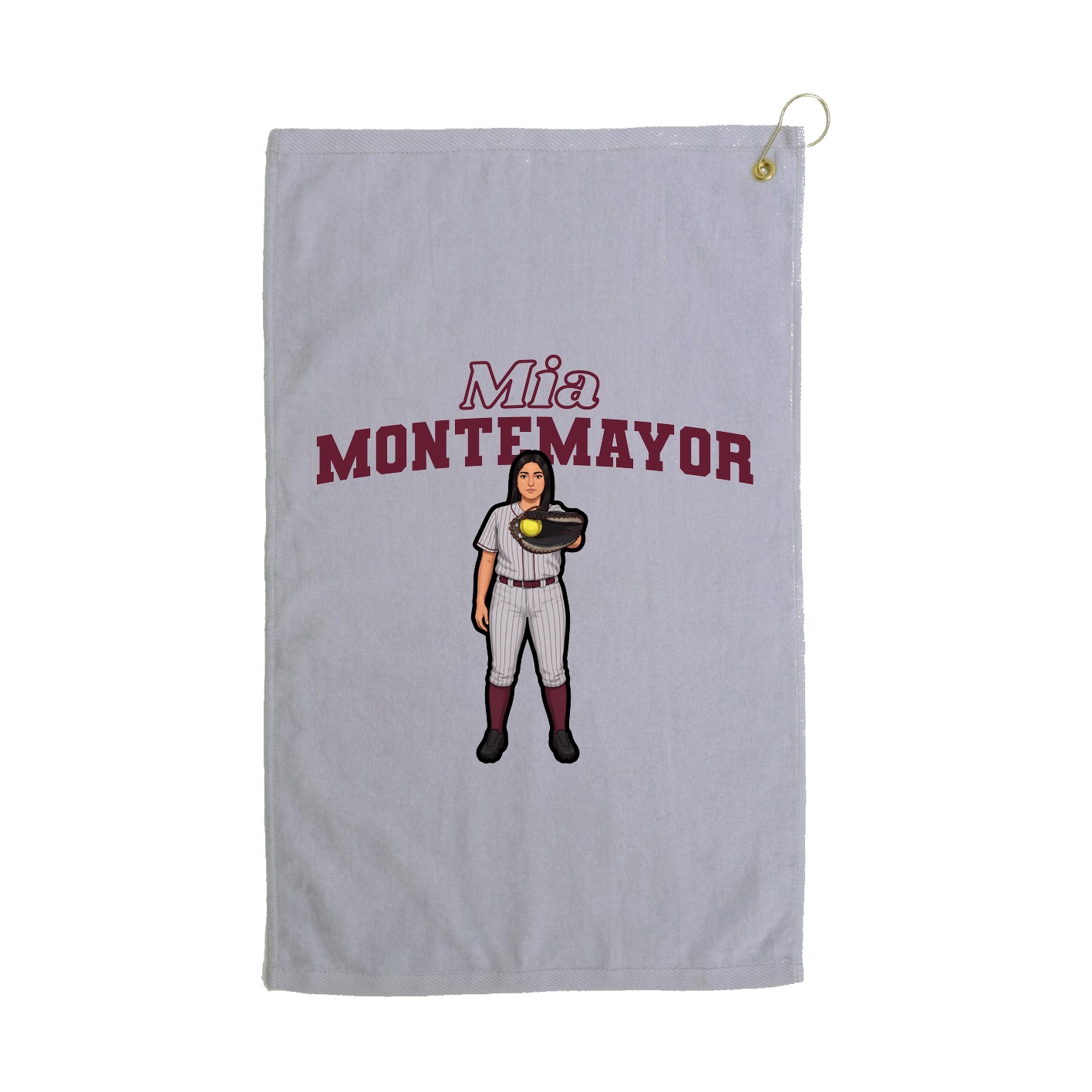 Golf Towel — Name Arch in Grey