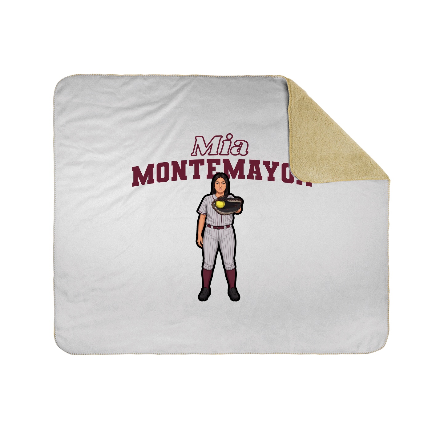 Throw Blanket — Name Arch in White