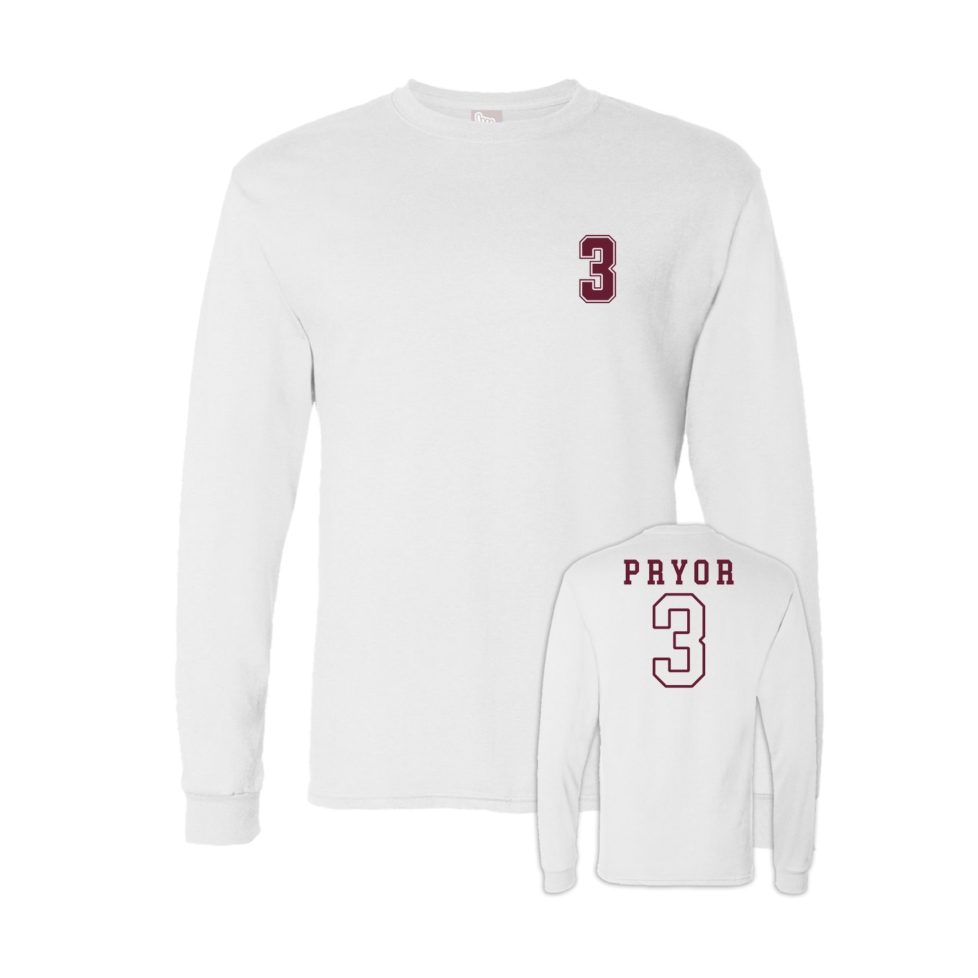 Long Sleeve Tee — Chest Back in White