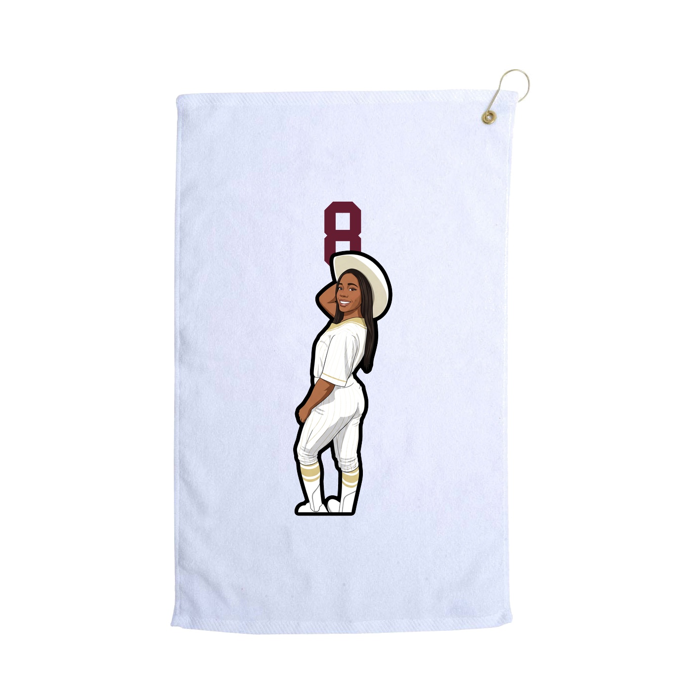 Golf Towel — Number Top in White
