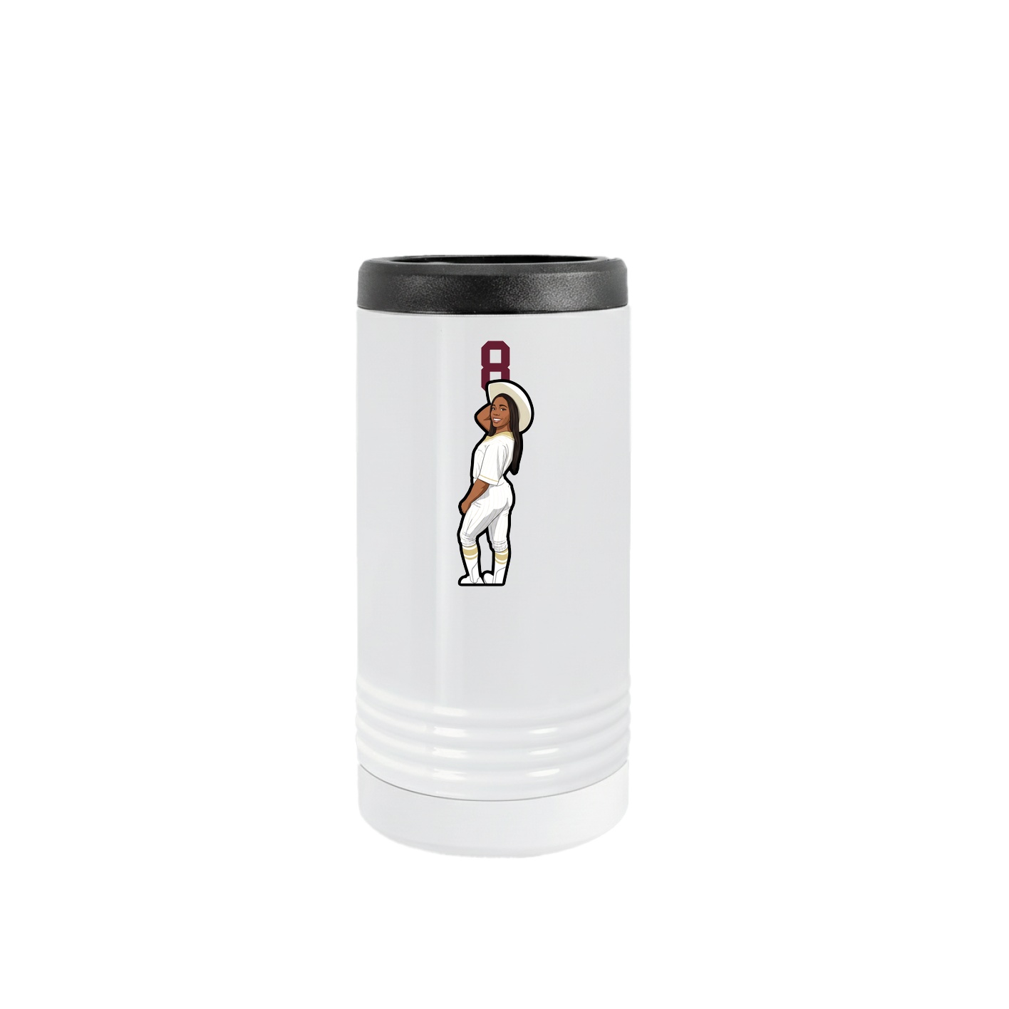 Slim Beverage Holder — Number Top in White
