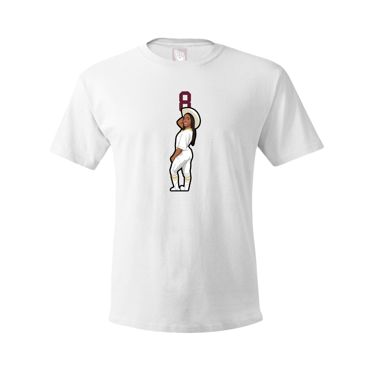 Youth Tee — Number Top in White