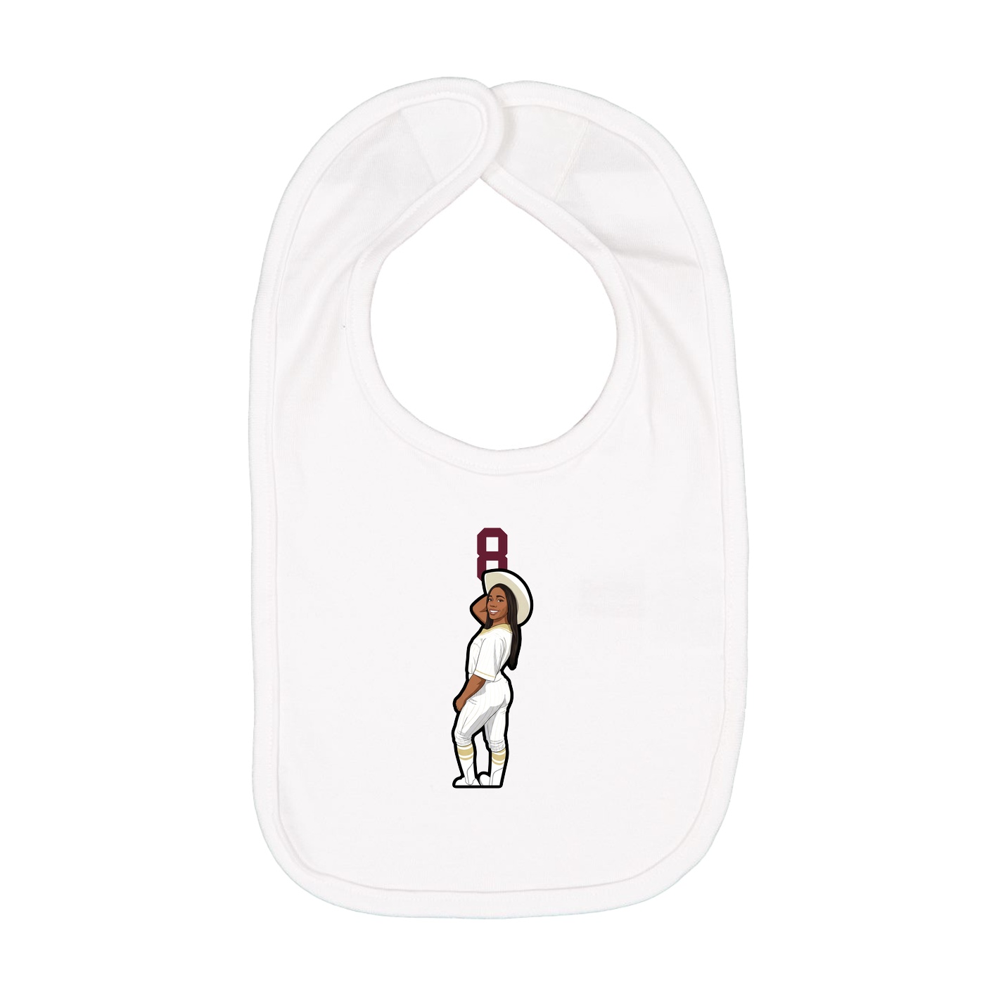 Infant Bib — Number Top in White