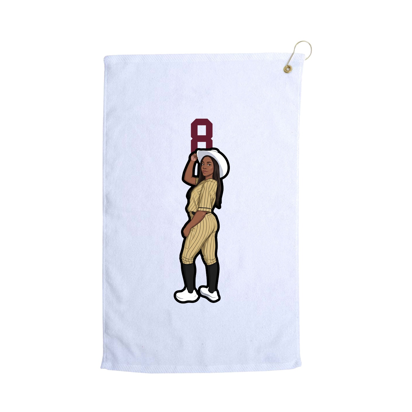 Golf Towel — Number Top in White