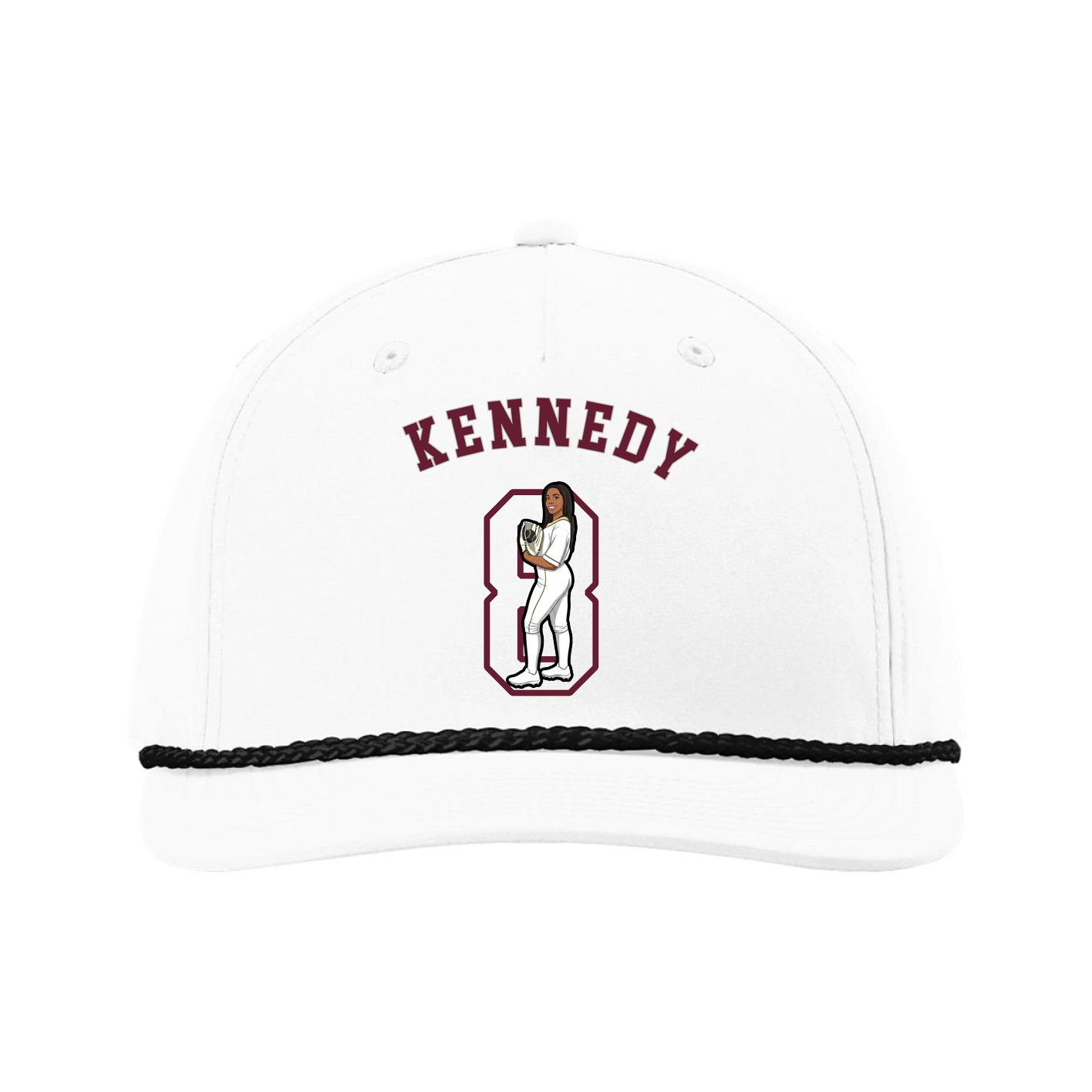 Five-Panel Classic Rope Cap — Shirsey Arch in White