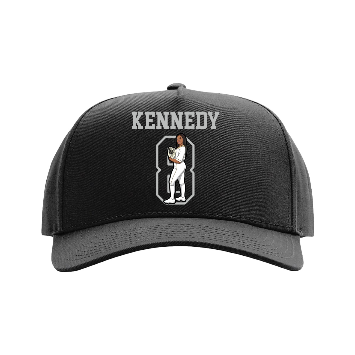 Full Fabric Five-Panel Champ Cap — Shirsey in Black