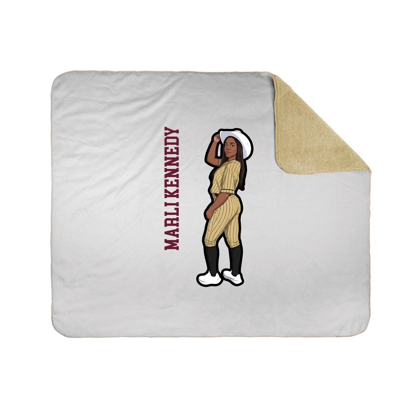 Throw Blanket — Name Vertical in White