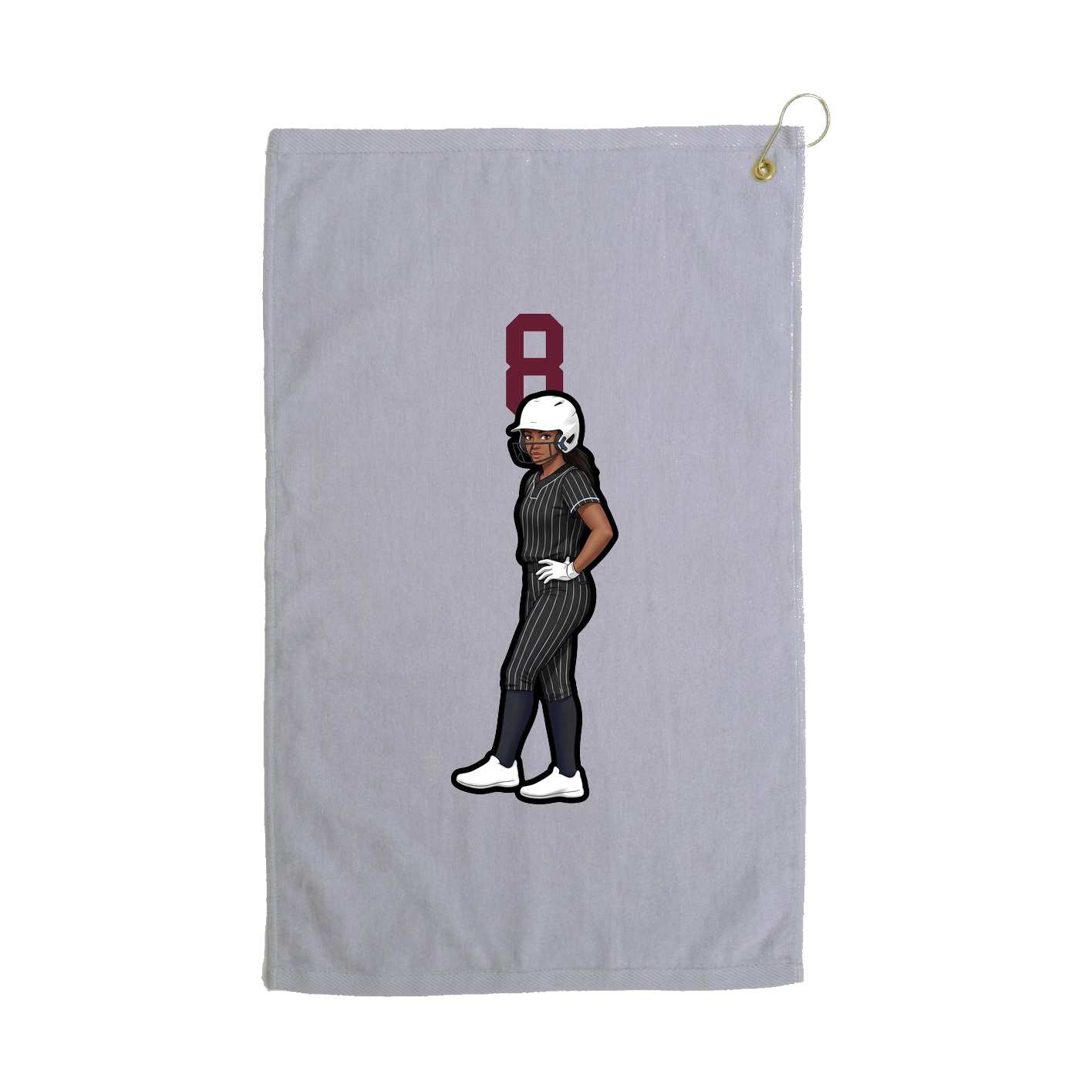 Golf Towel — Number Top in Grey