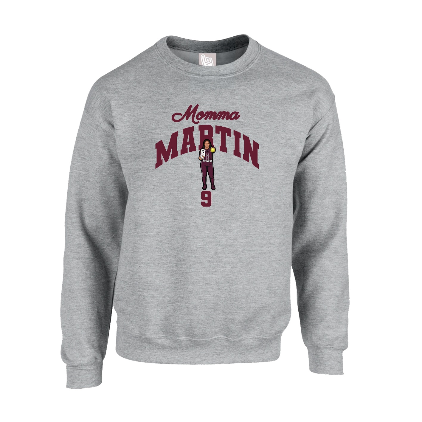 Fleece Crew — Mothers Day Arch in Grey