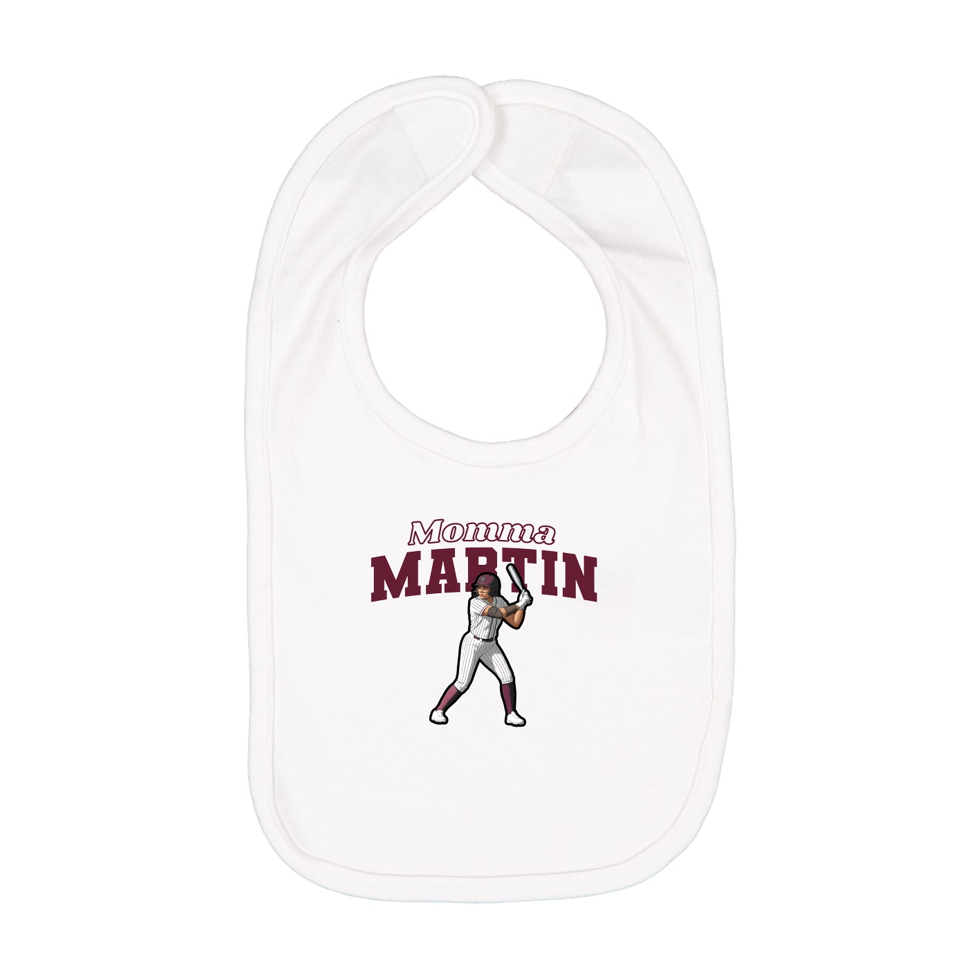 Infant Bib — Mothers Day Block in White