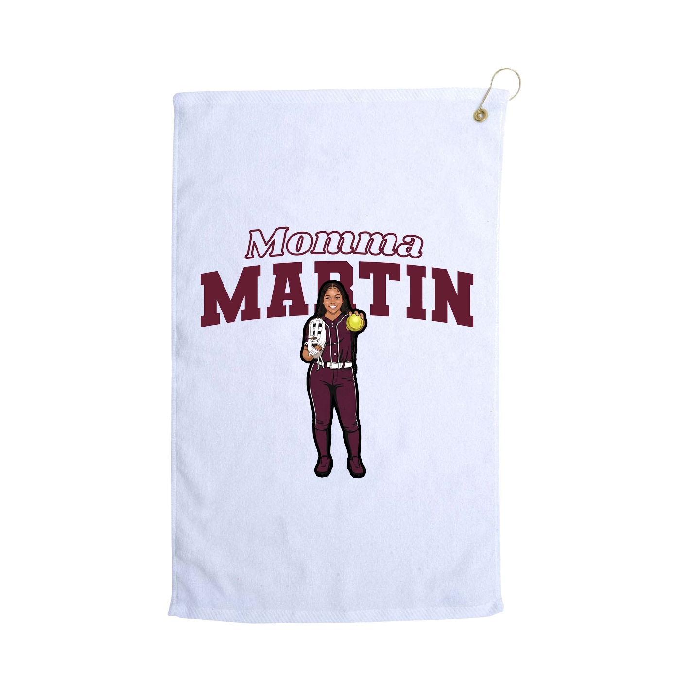 Golf Towel — Mothers Day Block in White