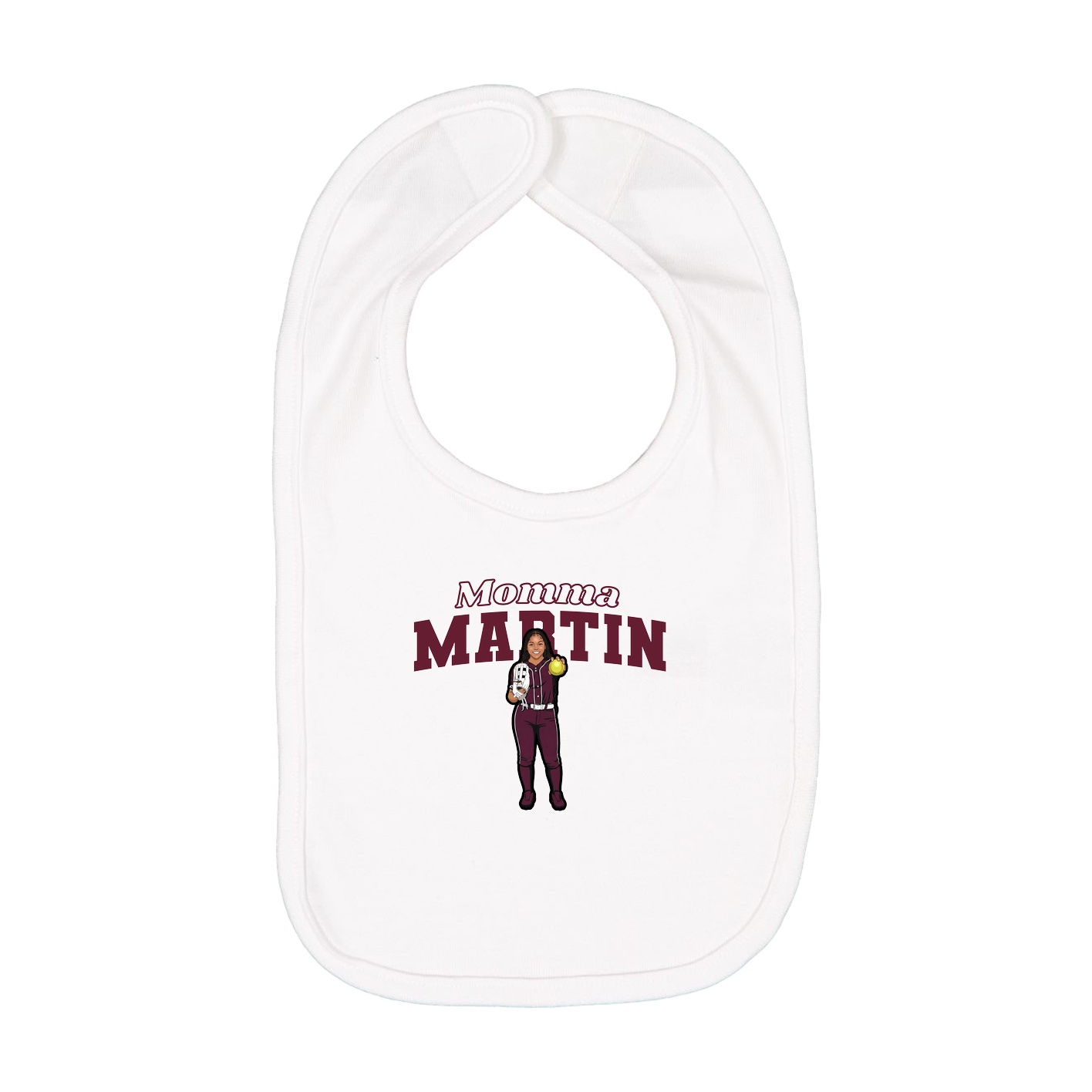 Infant Bib — Mothers Day Block in White