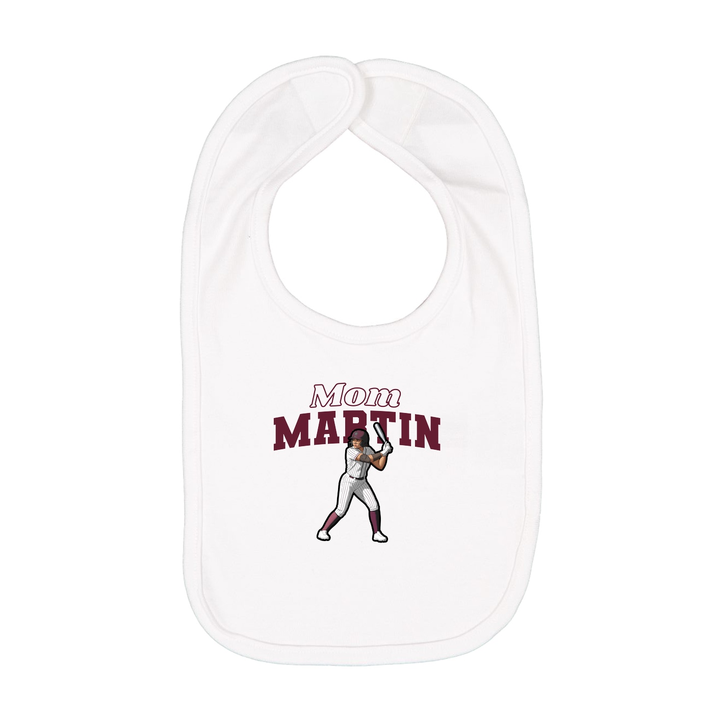 Infant Bib — Mothers Day Block in White