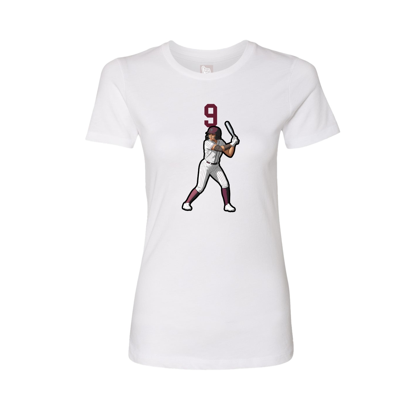 Fitted Women's Tee — Number Top in White