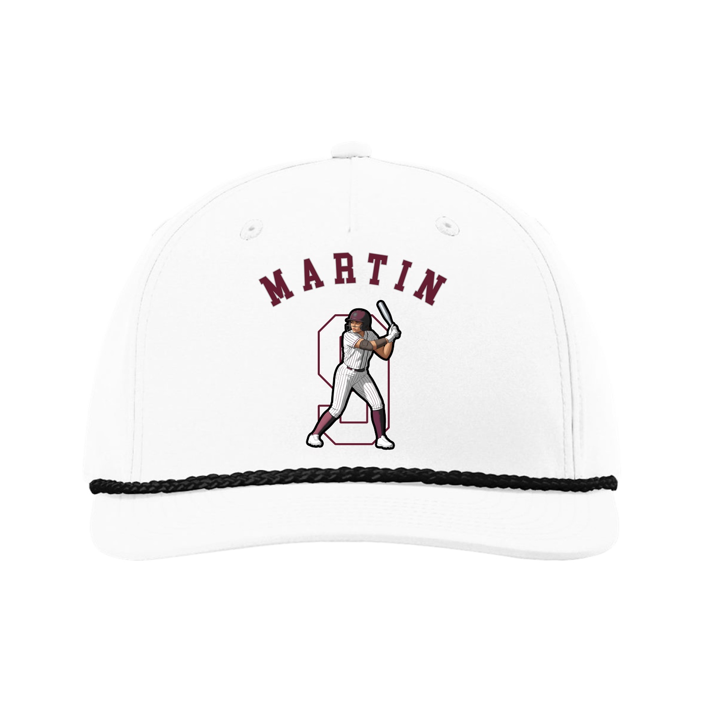Five-Panel Classic Rope Cap — Shirsey Arch in White