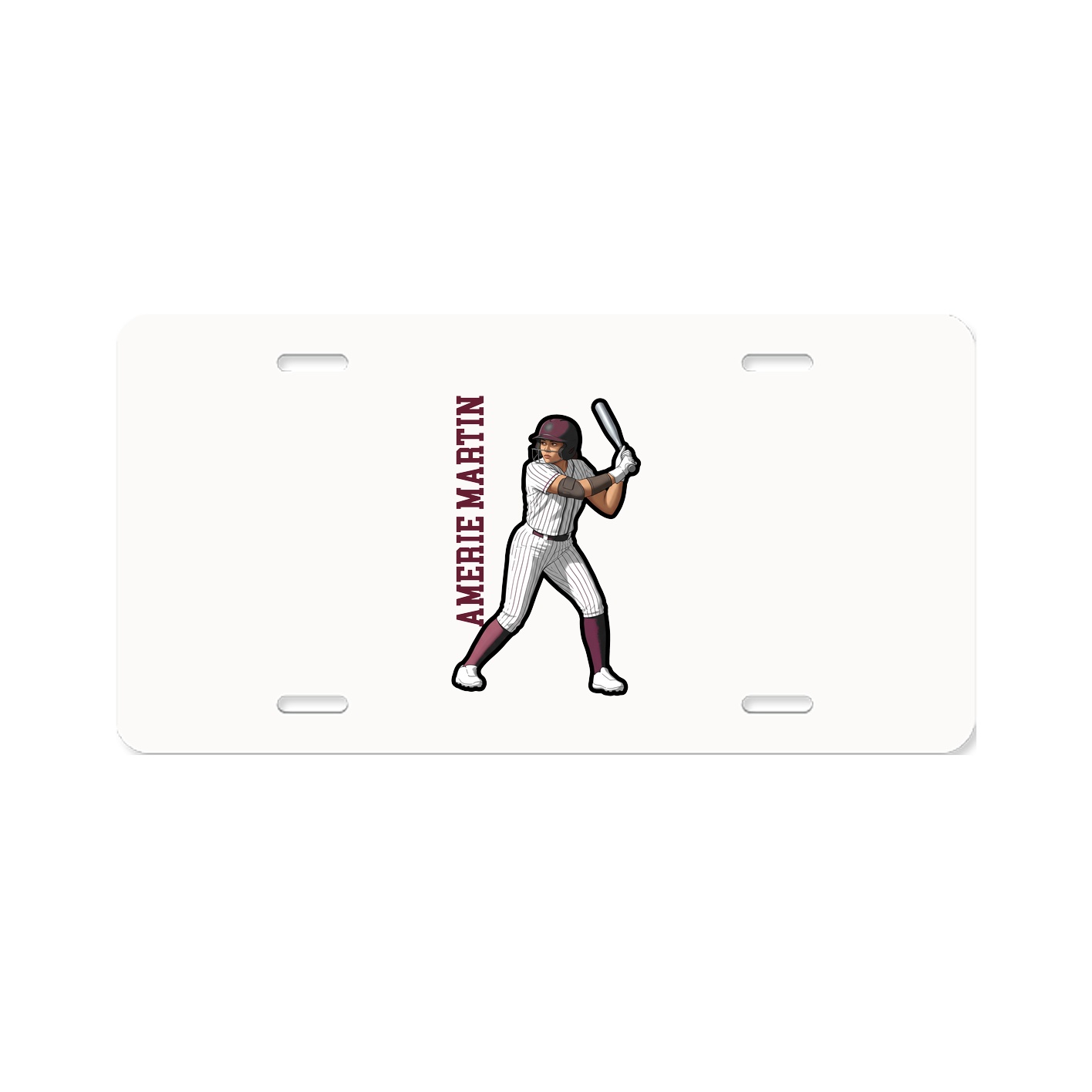 License Plate — Name Vertical in Classic