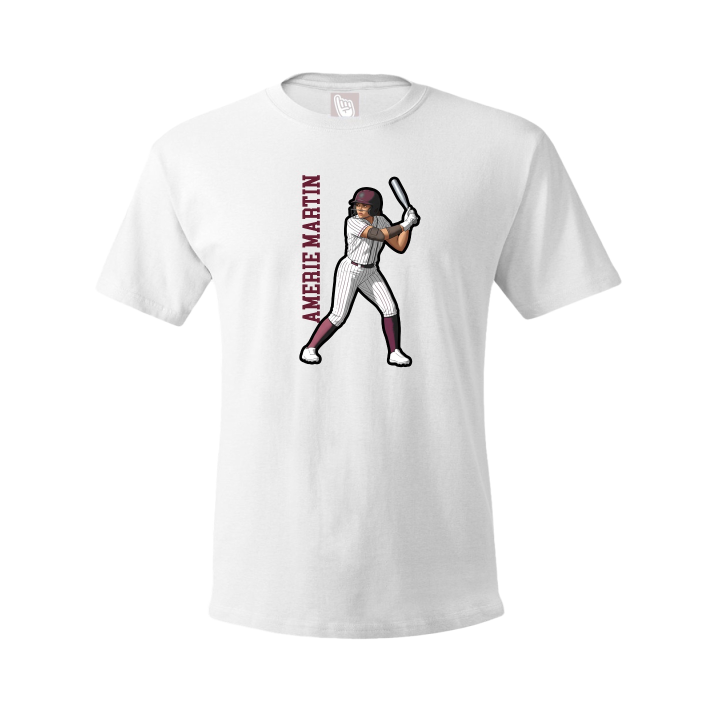 Tee — Name Vertical in White