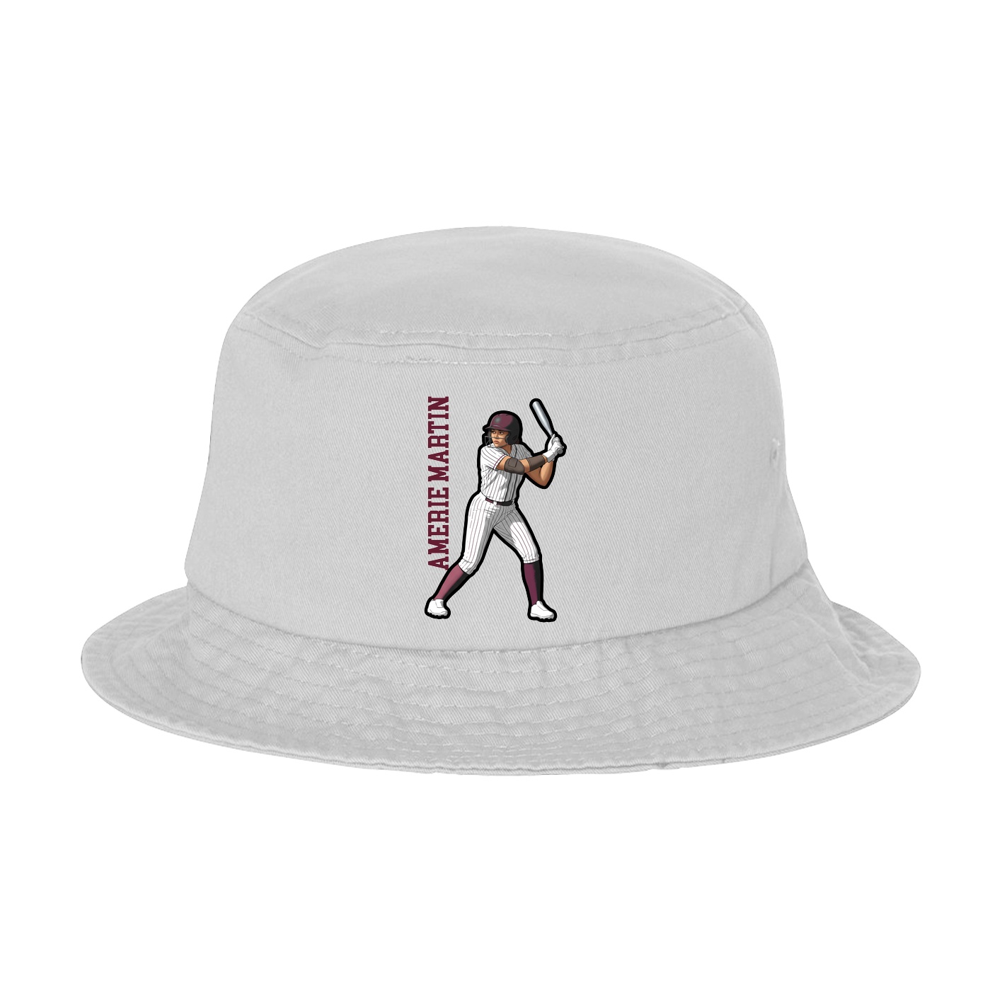 Bucket Cap — Name Vertical in White