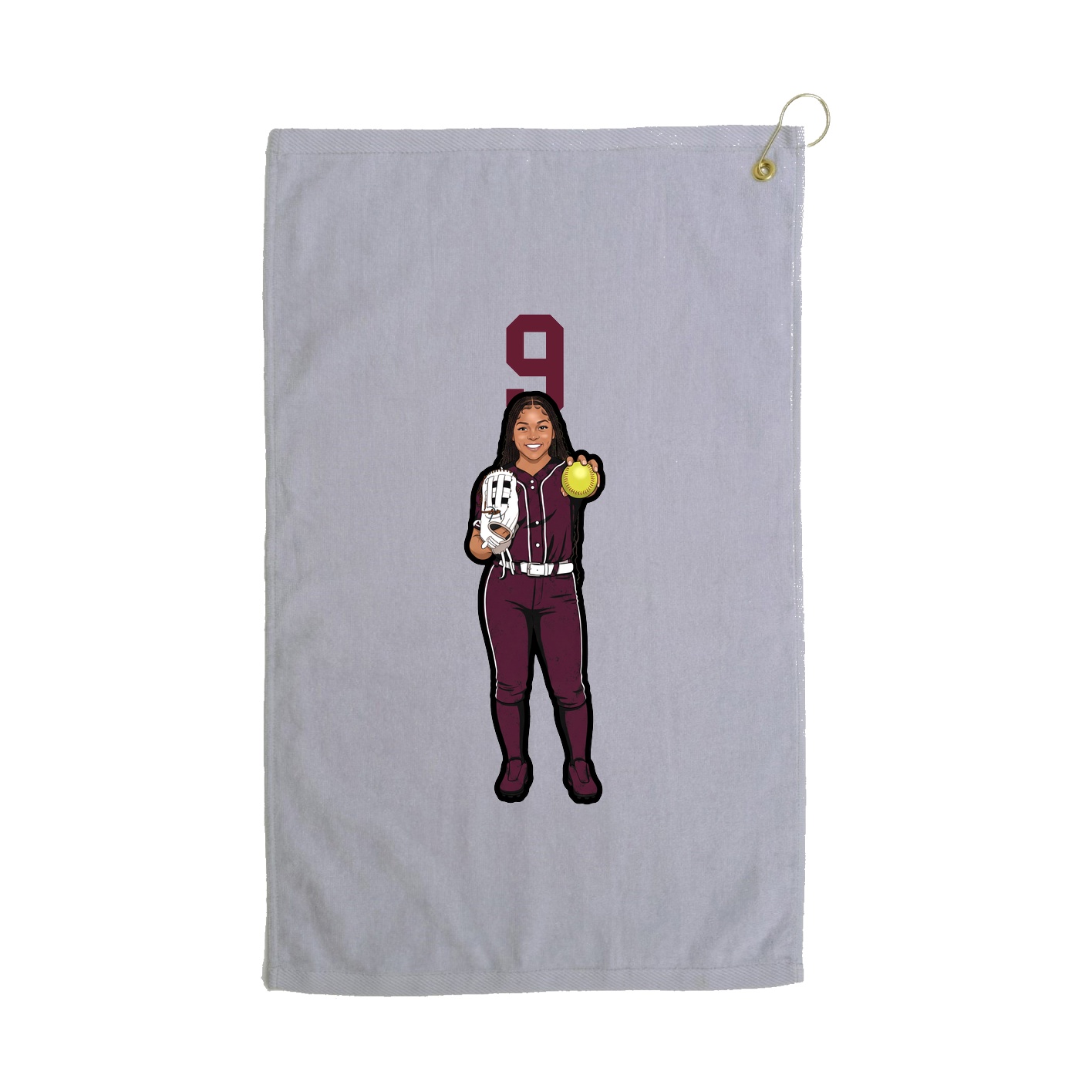 Golf Towel — Number Top in Grey