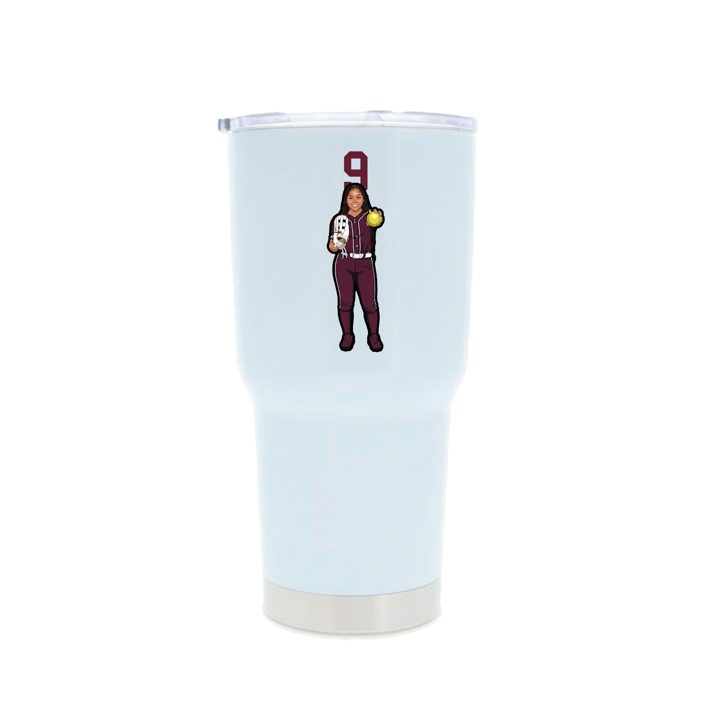 30oz Stainless Steel Tumbler — Number Top in White