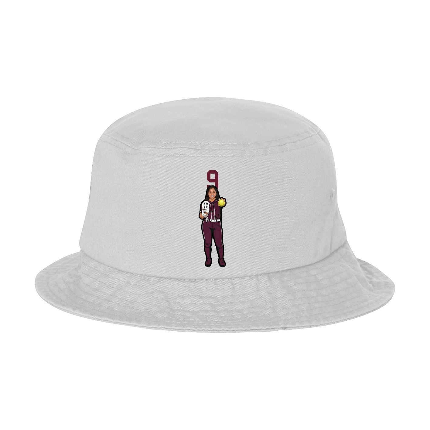Bucket Cap — Number Top in White