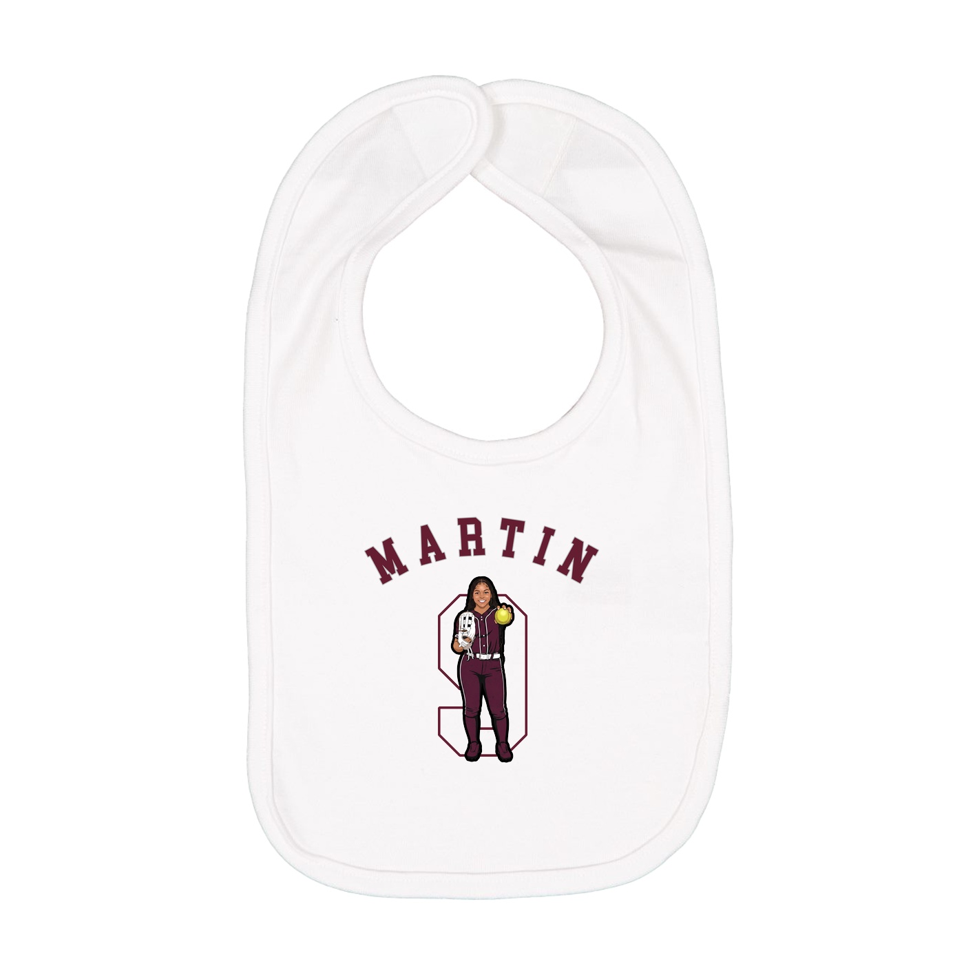 Infant Bib — Shirsey Arch in White