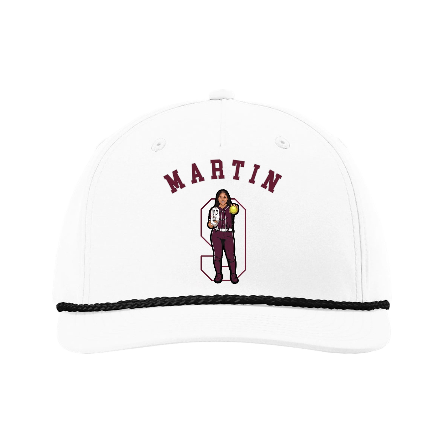 Five-Panel Classic Rope Cap — Shirsey Arch in White