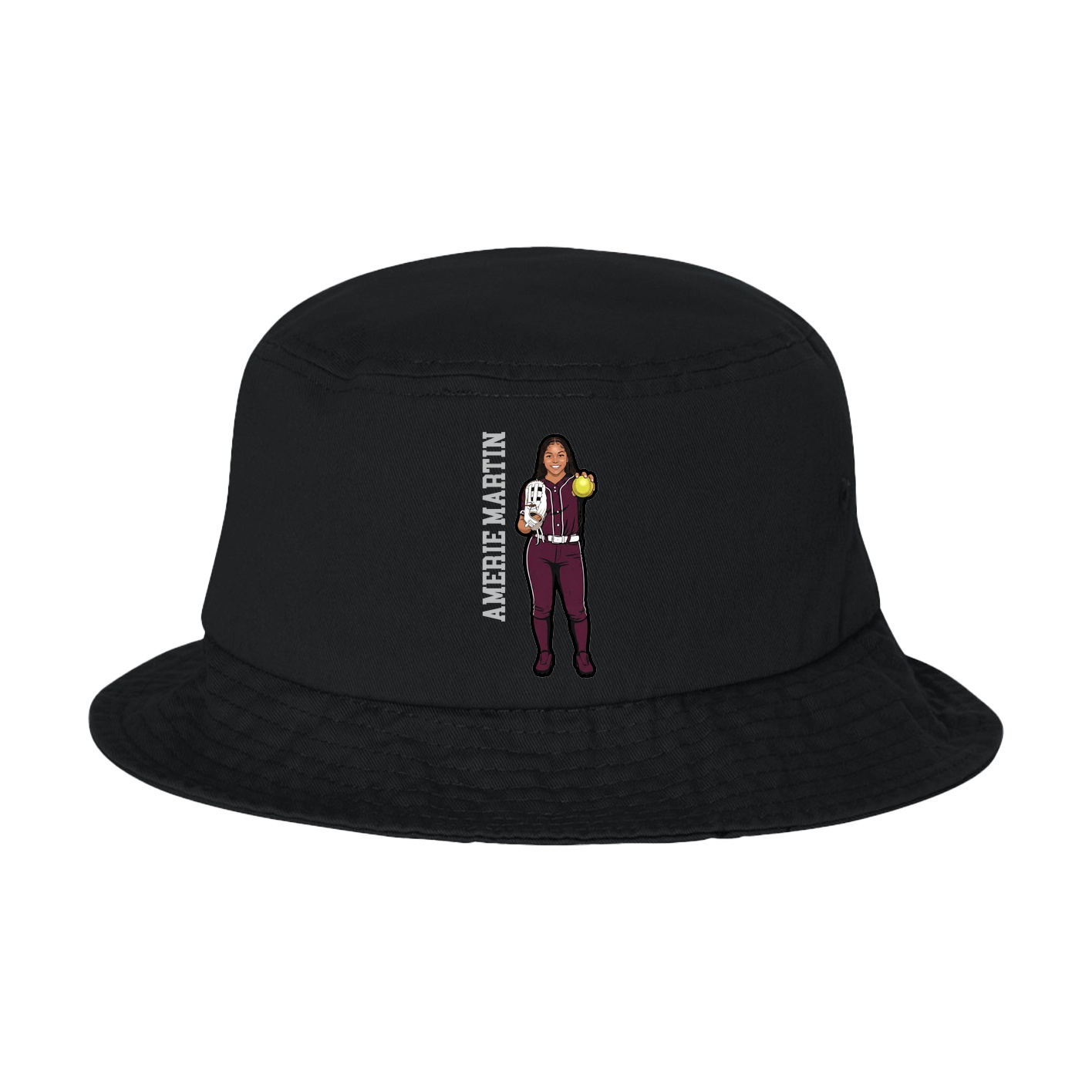 Bucket Cap — Name Vertical in Black