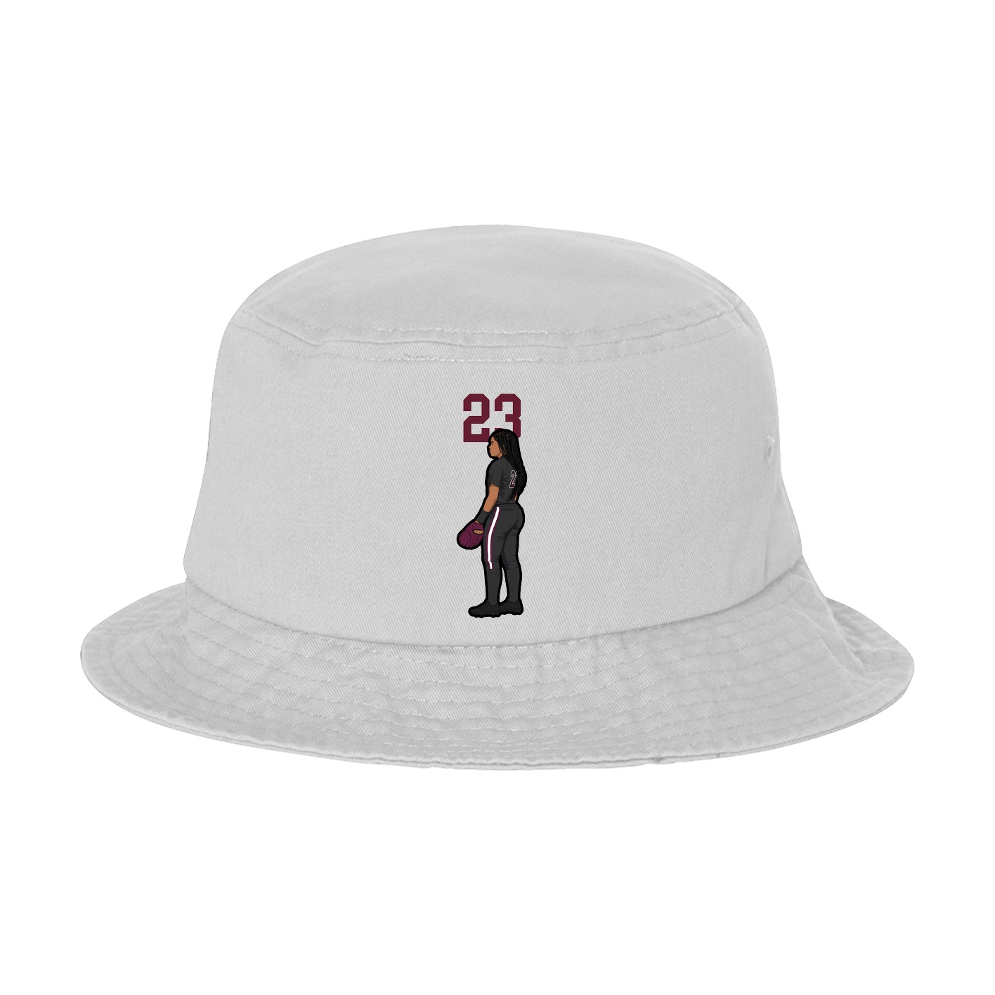 Bucket Cap — Number Top in White