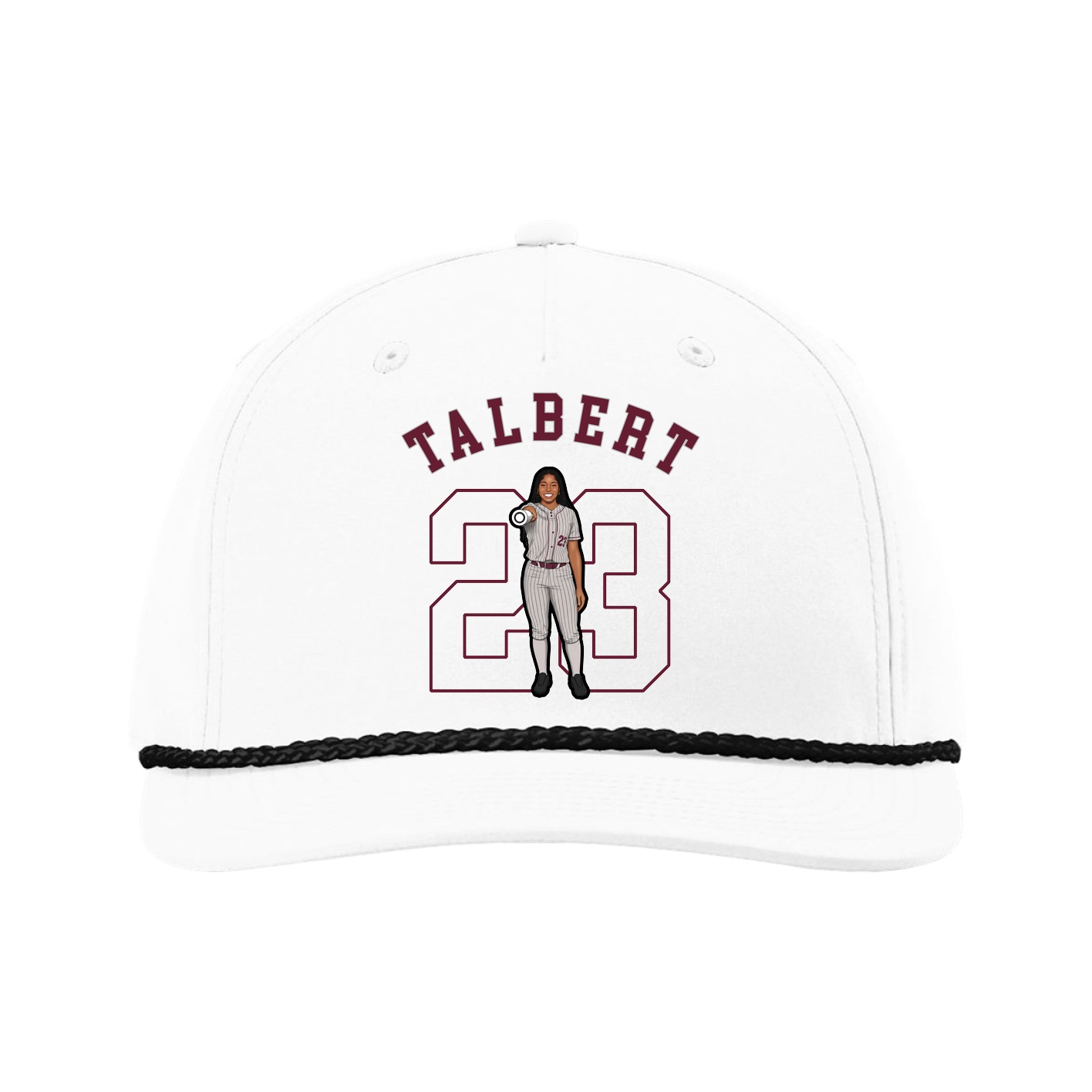 Five-Panel Classic Rope Cap — Shirsey Arch in White