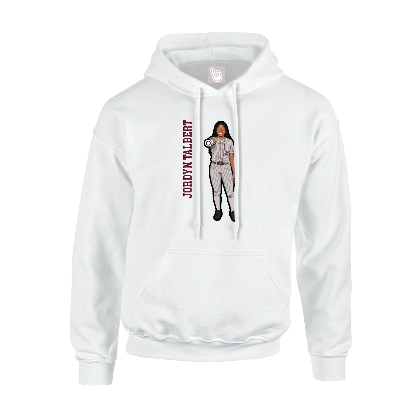 Youth Hoodie — Name Vertical in White
