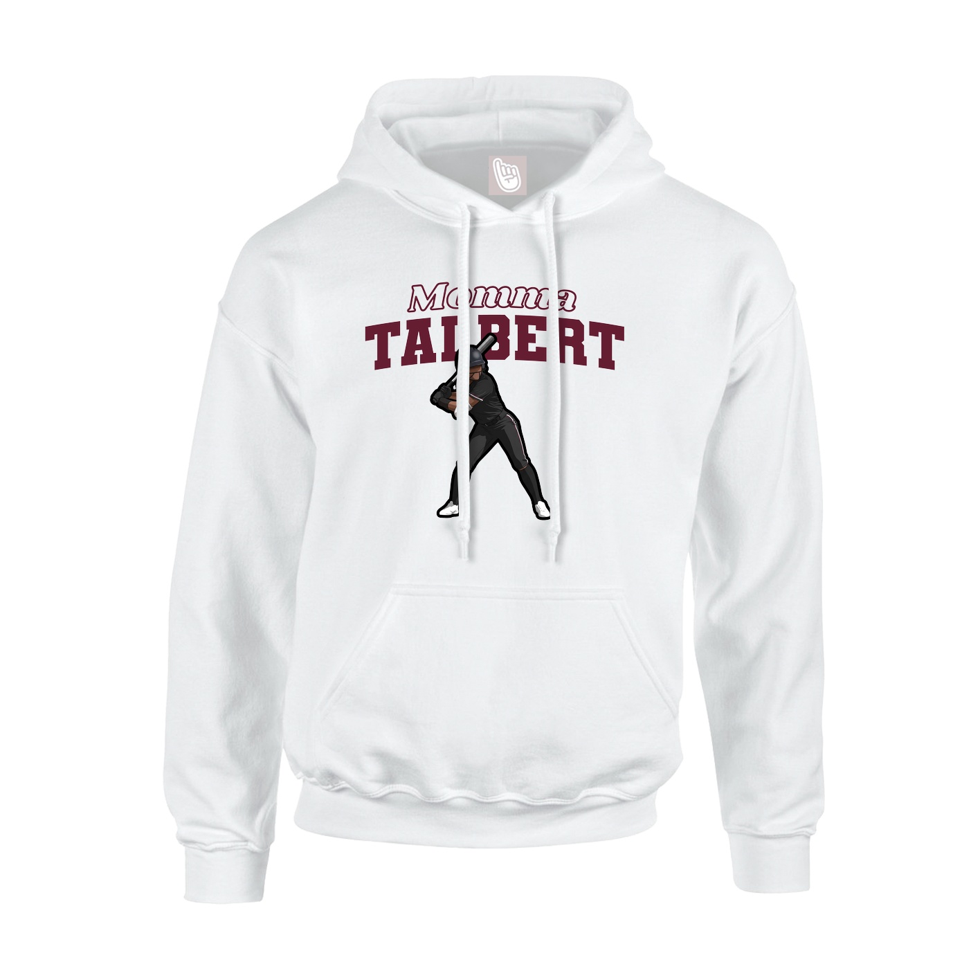 Youth Hoodie — Mothers Day Block in White