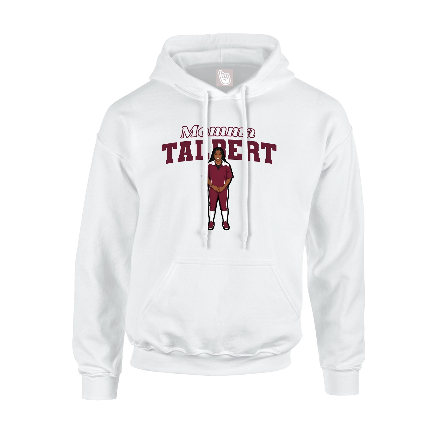 Youth Hoodie — Mothers Day Block in White
