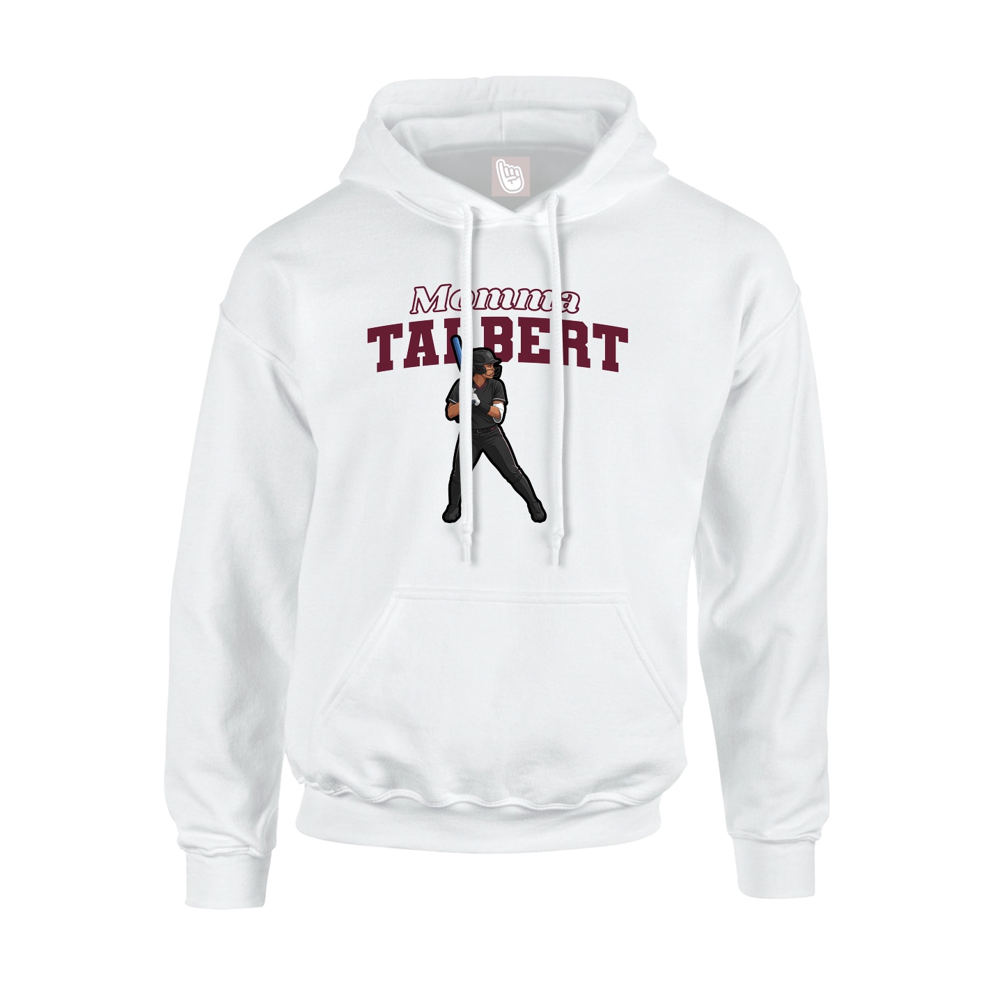Youth Hoodie — Mothers Day Block in White