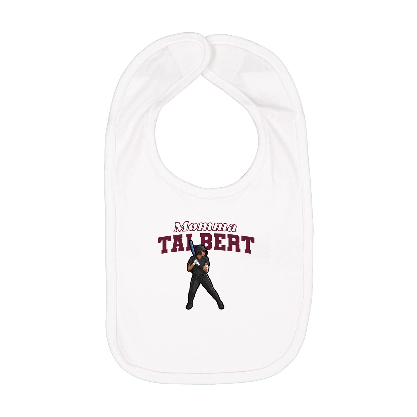 Infant Bib — Mothers Day Block in White