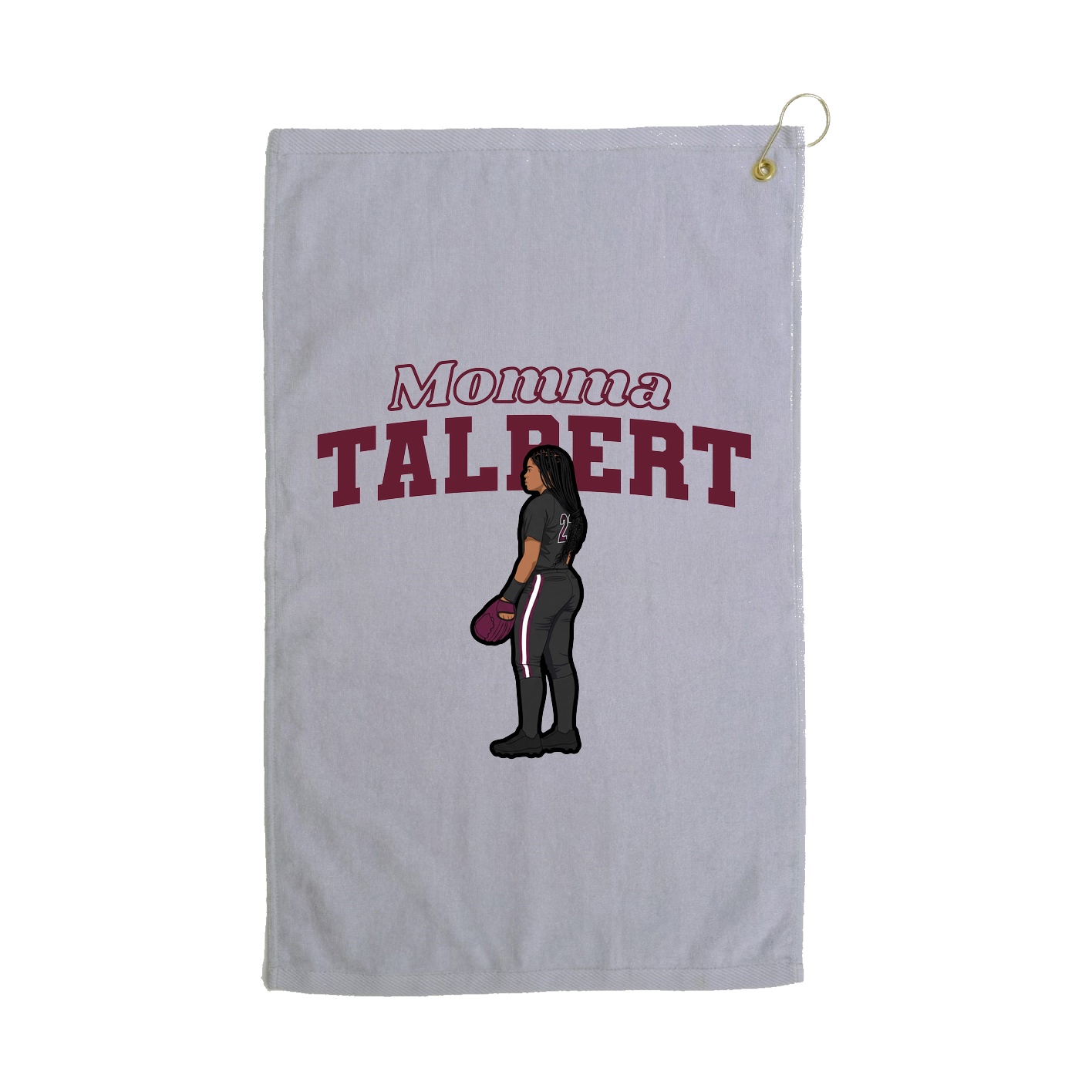 Golf Towel — Mothers Day Block in Grey