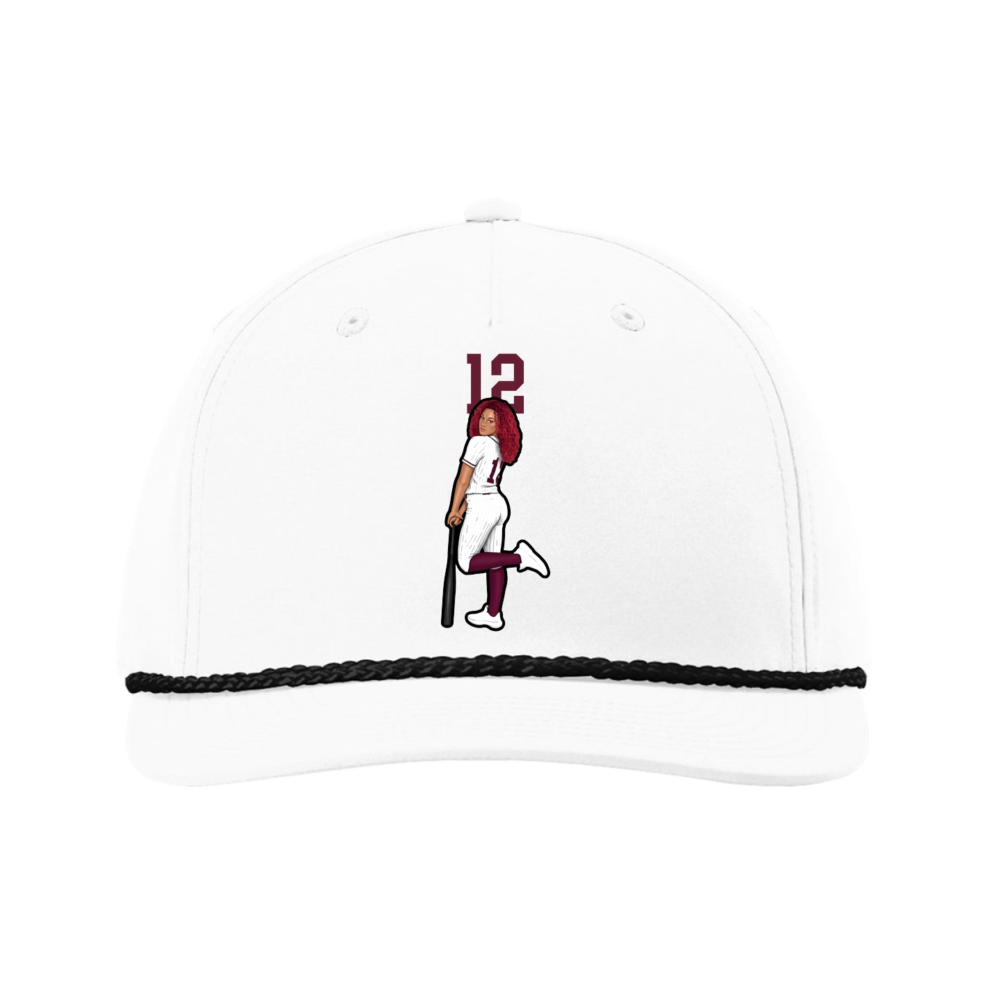 Five-Panel Classic Rope Cap — Number Top in White