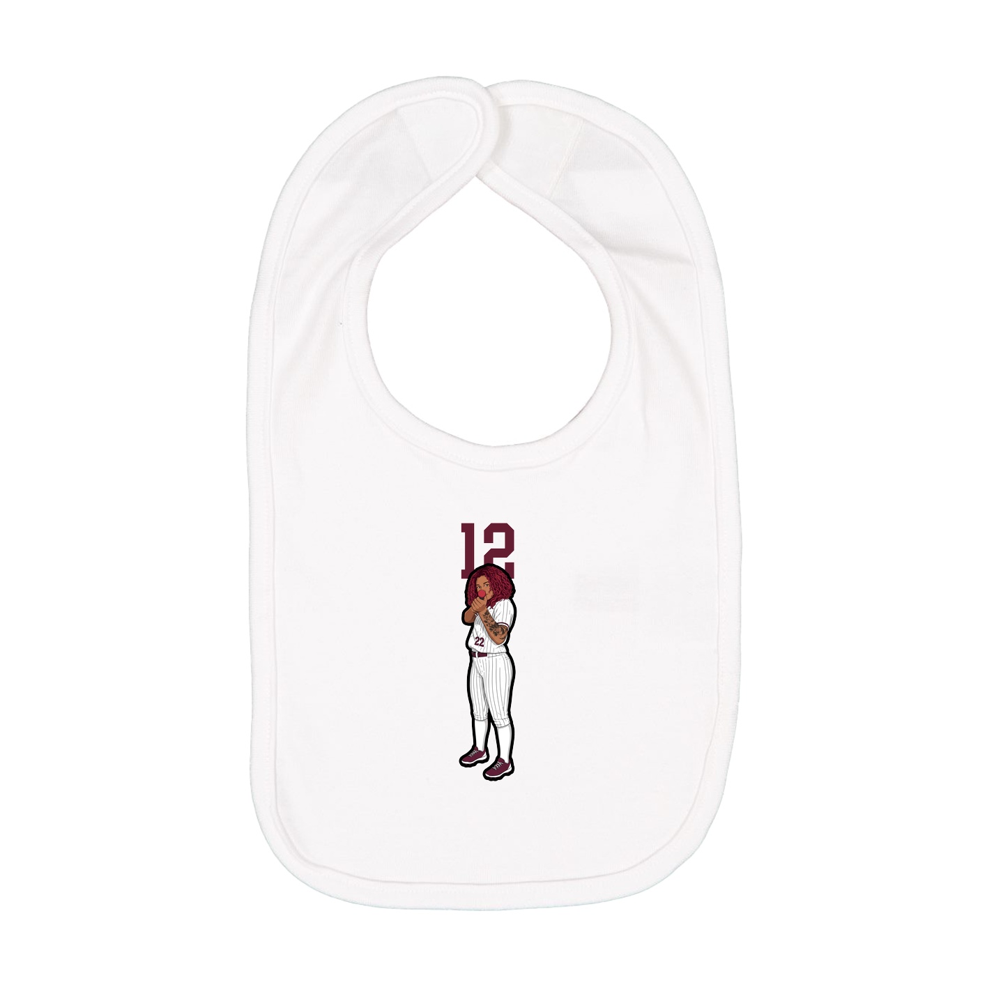 Infant Bib — Number Top in White