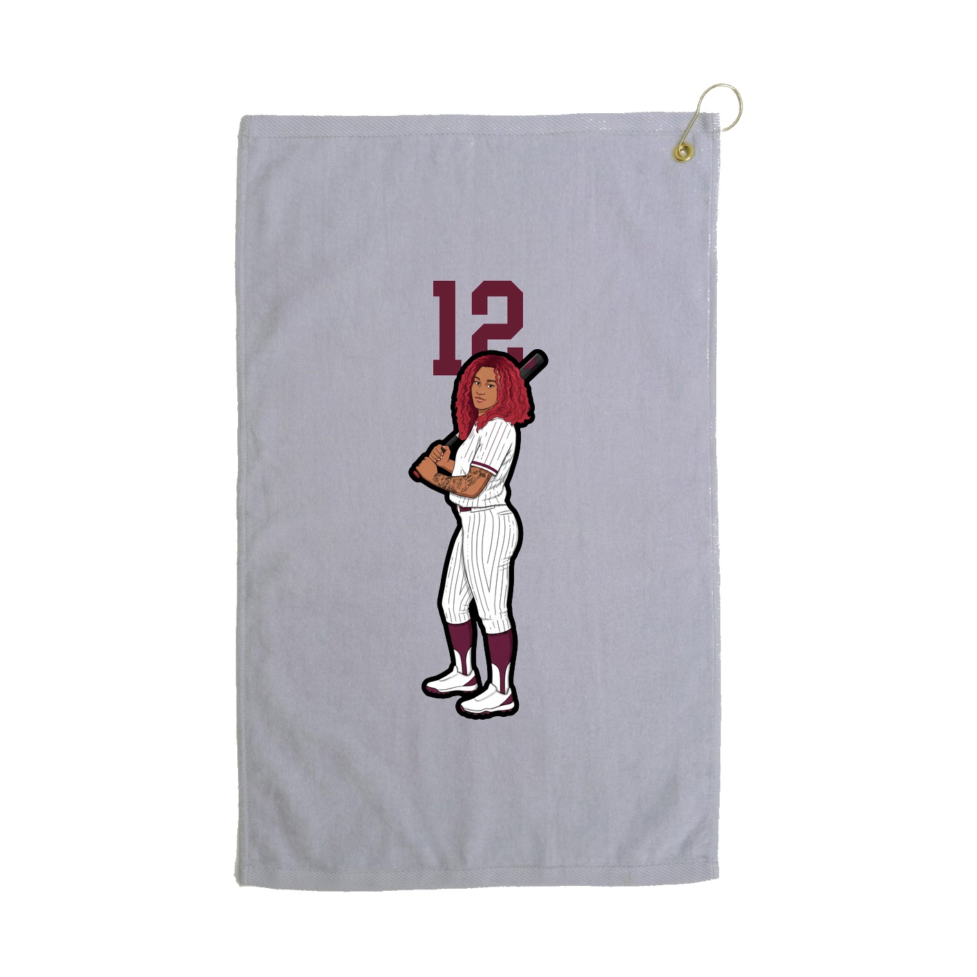 Golf Towel — Number Top in Grey