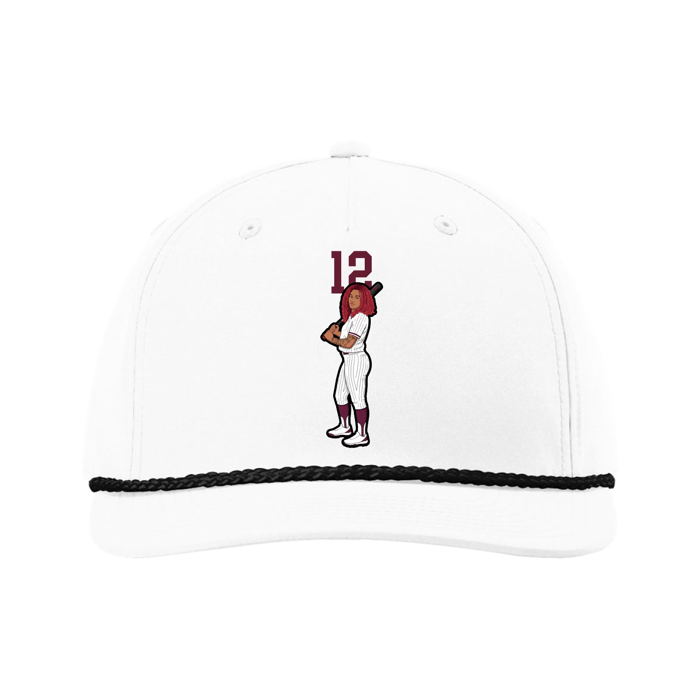 Five-Panel Classic Rope Cap — Number Top in White