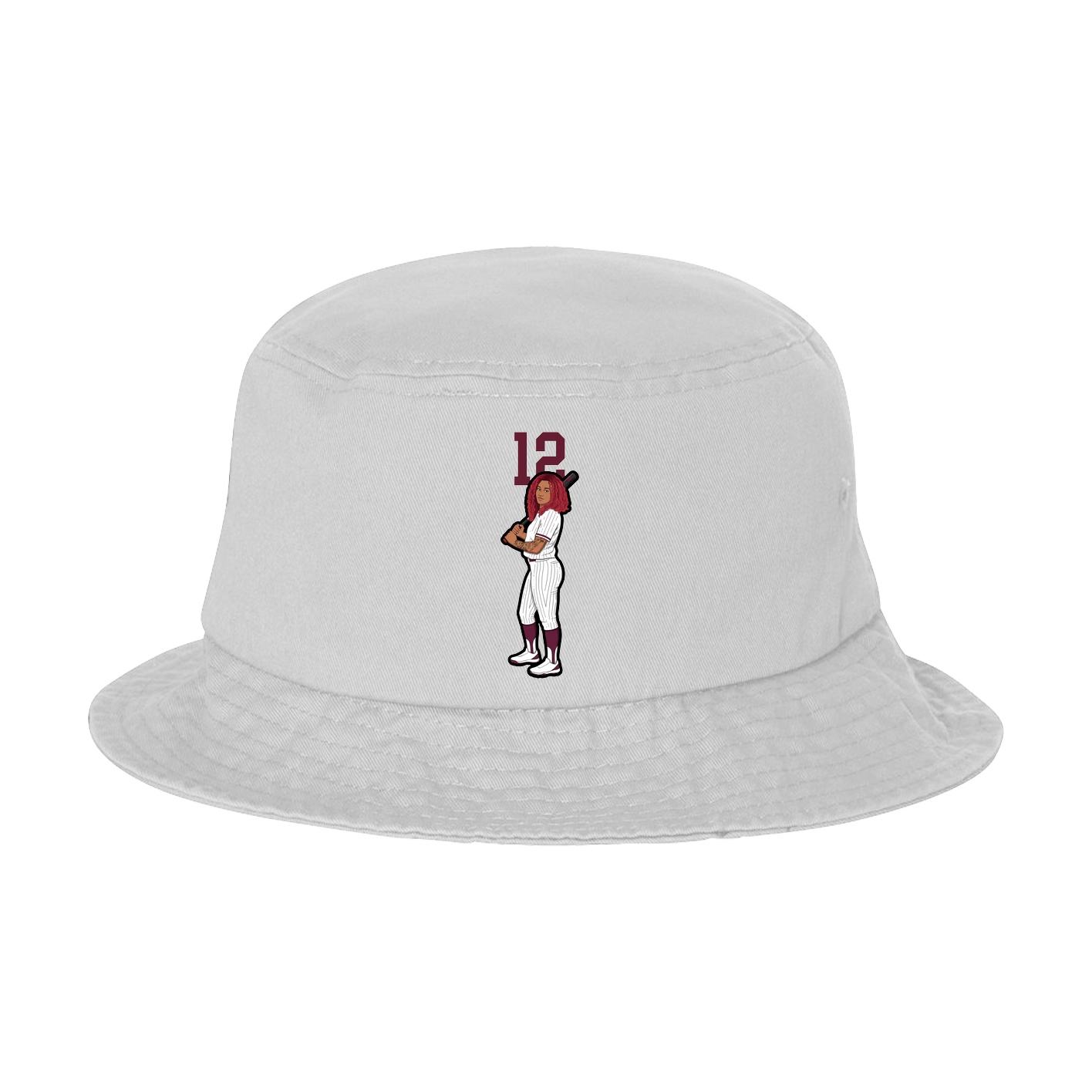 Bucket Cap — Number Top in White