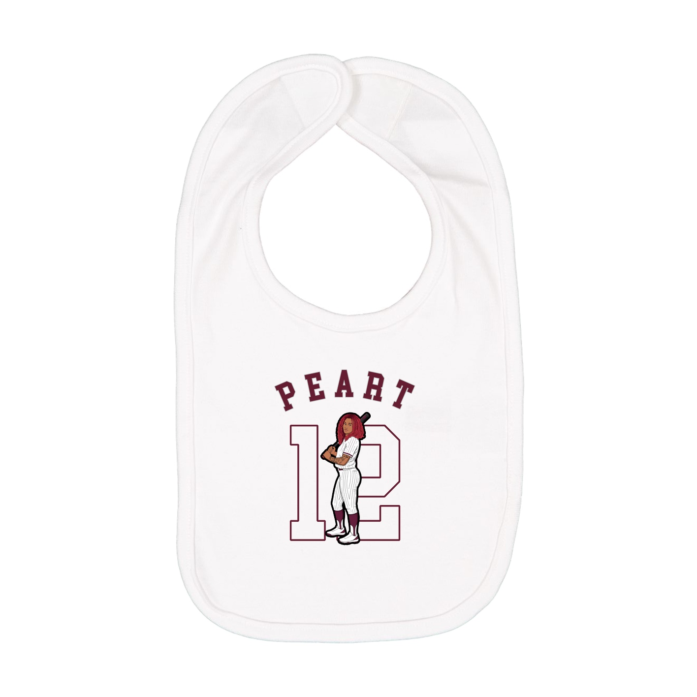 Infant Bib — Shirsey Arch in White