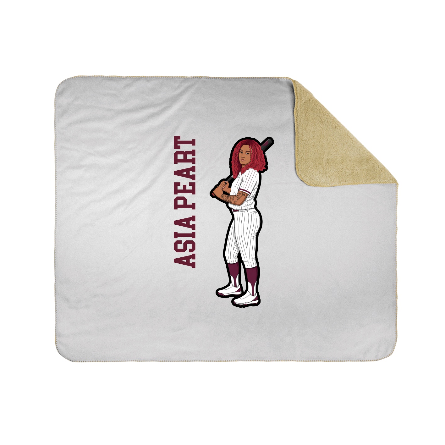 Throw Blanket — Name Vertical in White