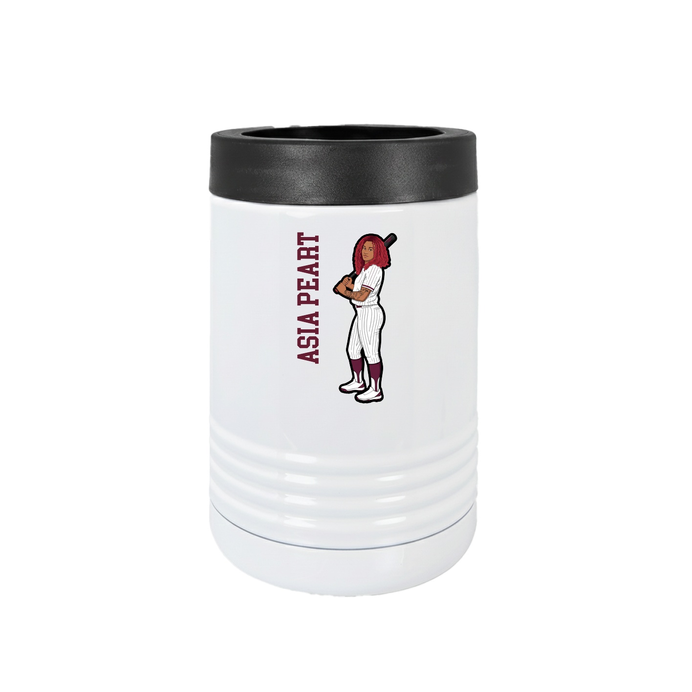 Beverage Holder — Name Vertical in White